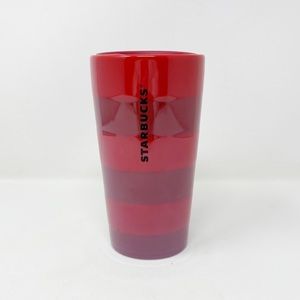 STARBUCKS LIMITED EDITION Red‎ Stripe Ceramic Travel Mug